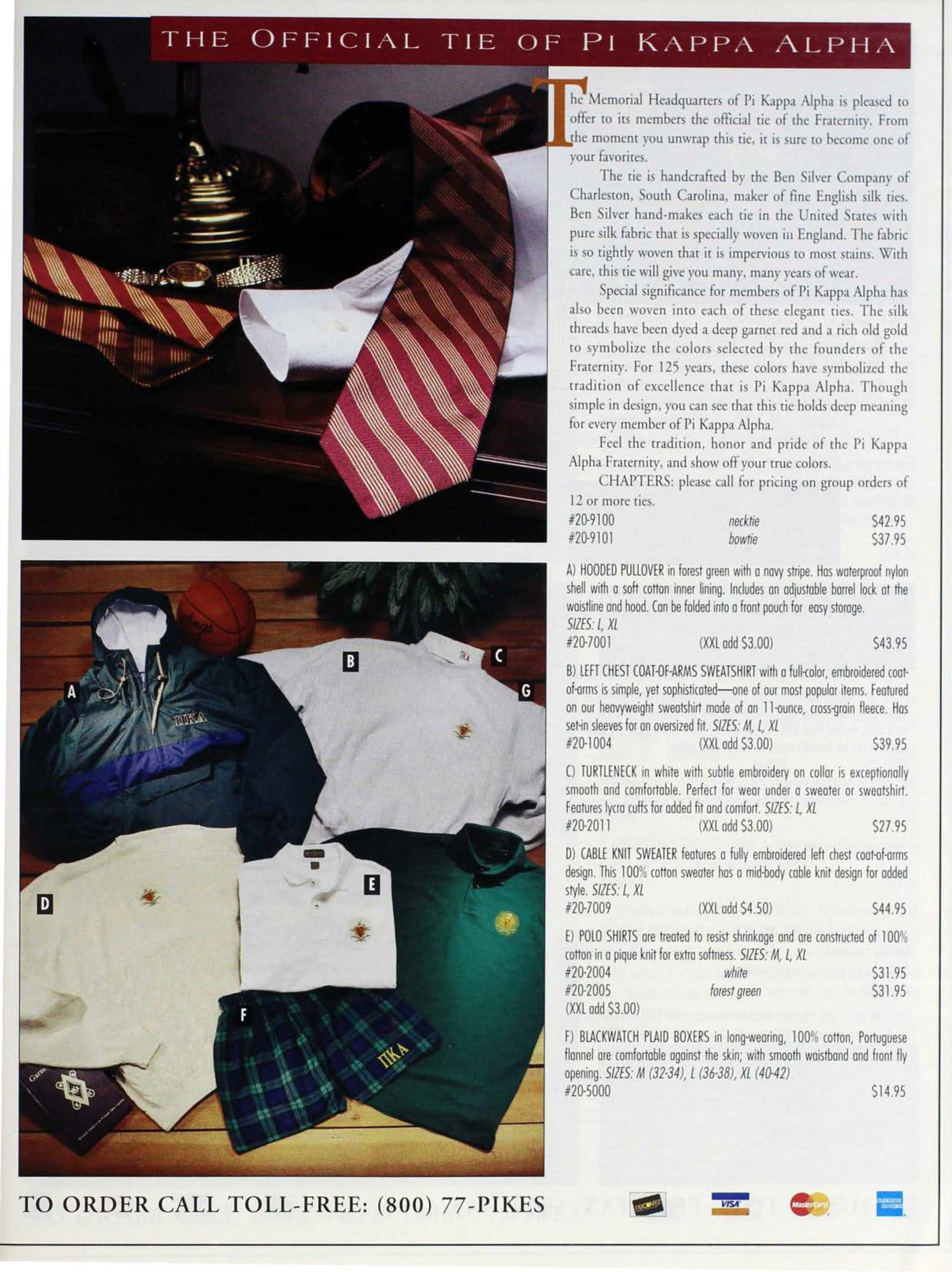 The Official Tie of Pi Kappa Alpha Advertisement, September 1994